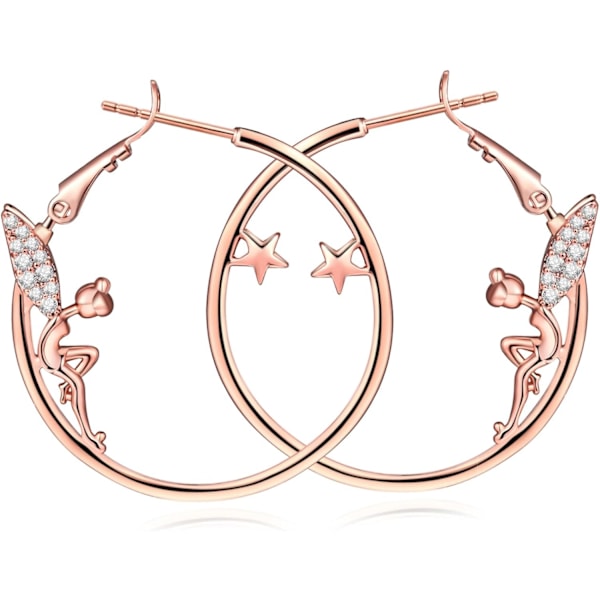 Hoop Øreringe 14K Ægte Guldbelagt Store Hoop Øreringe 30mm Hypoallergen Peter