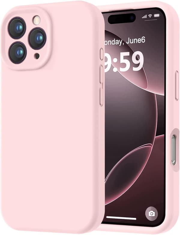 iPhone 16 Pro silikondeksel med mikrofiberfôr, støtsikkert -