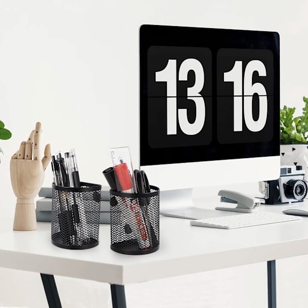 Magnetisk blokkholder, magnetisk blyantholder for skaporganisator, trådnettmagnetisk kurv for kjøleskap,  pakker magnetisk markørholder for svart 2,9'' ×