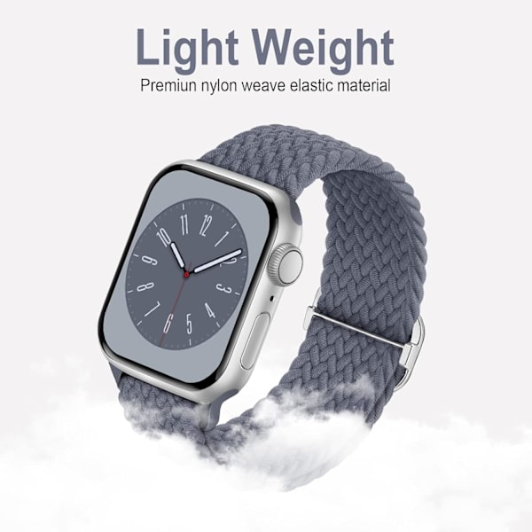 Flettet Solo Loop kompatibel med Apple Watch Band 42 mm