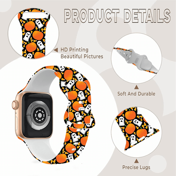 Halloween-rem kompatibel med Apple Watch Band 38mm 40mm 41mm 42mm