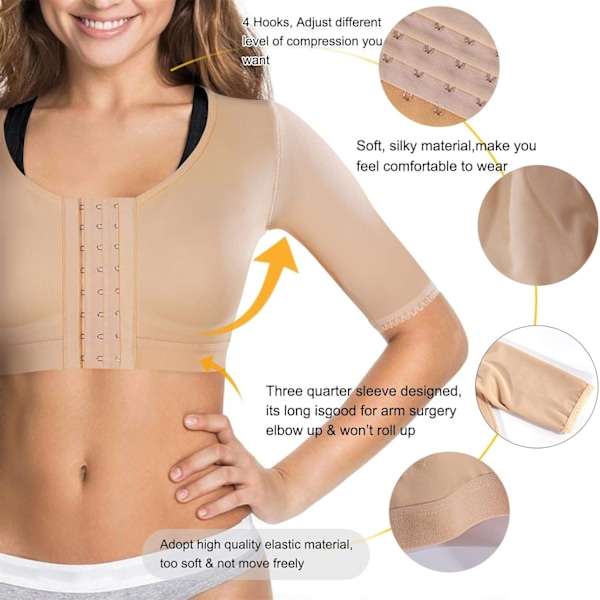 Shaper Tops til kvinder Arm Kompression Post Kirurgi Front Lukning BH