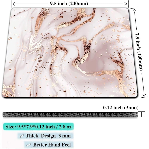 Rosegull Marmor Musematte - Moderne Design, Sklisikker Gummibase