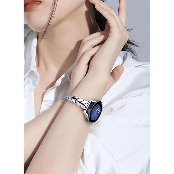 Rustfritt stål-rem kompatibel med Galaxy Watch 6 5 4 40mm 44mm/Watch 6 Classic 43mm 47mm/Watch 4 Classic 42mm 46mm/Watch 5 Pro 45mm, Slank