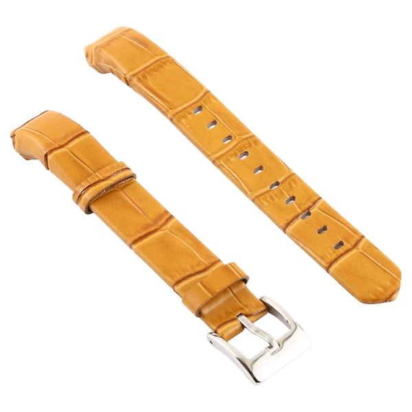 Smart Watch Shiny Läderklockarmband För Fitbit Alta MSH Lemon Yellow