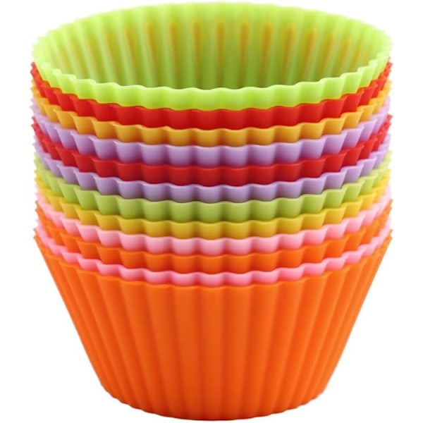 12 stk Mini Rund Form Silikon Muffin Cupcake Form Bageform Maker