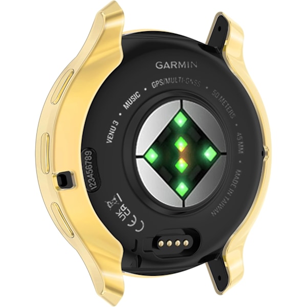 Kompatibel med Garmin Venu 3 45mm Støtfangerdeksel Skjermbeskytter Myk TPU Støtsikker for Garmin Venu 3 45mm Smartklokke (Gull) Gull
