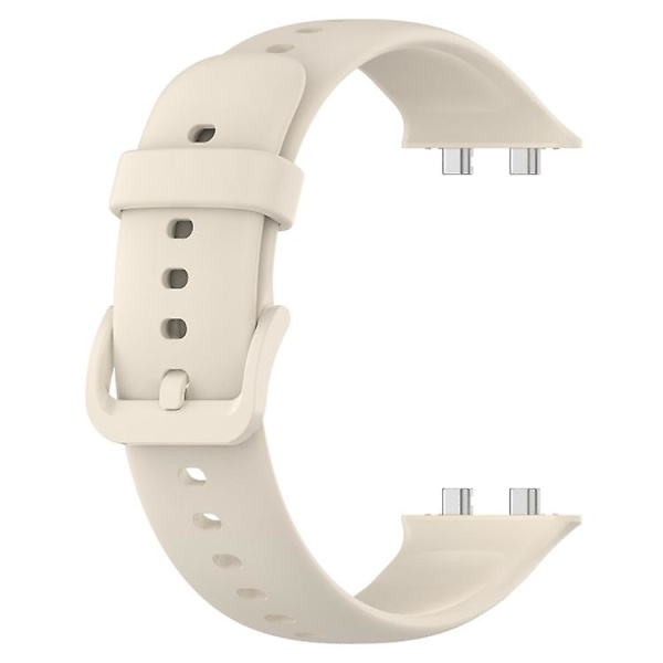 For Oppo Watch 3 Solid Color Soft Silicone Watch Band LHQ Creamy White