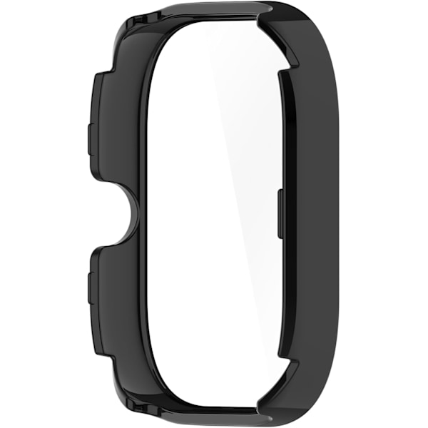 Kompatibel med Redmi Watch 4 Full Dekning PC Beskyttelsesetui Deksel Herdet Glass Skjermbeskytter (PC Svart)
