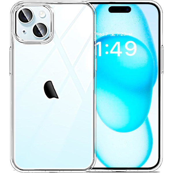 Kompatibel med iPhone 15 Deksel Klar, Myke Klare TPU Telefondeksler, Støtsikker Transparent Støtfangerdeksel Slankt Tynt Telefondeksel Klar