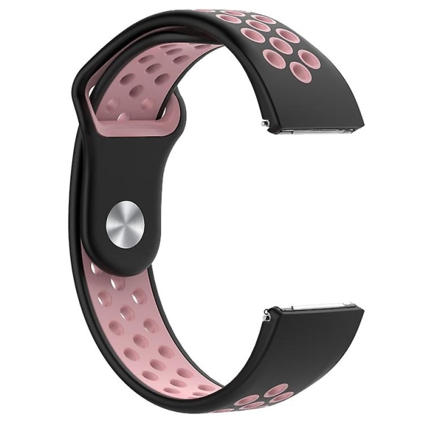 For Fitbit Versa To-farvet silikoneurrem VLD Black - Pink