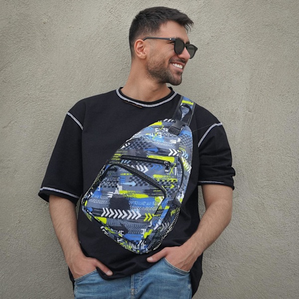 Slingväska - Crossbody axelväska för resor, vandring, ryggsäck, multifunktionell