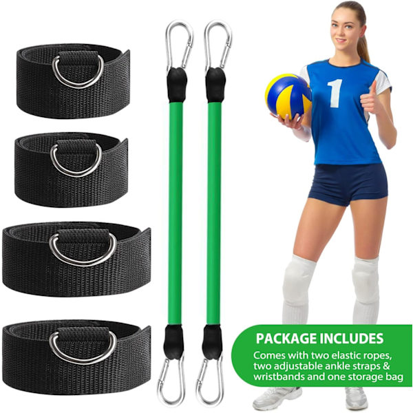 Träningspass för volleyboll, elastiskt dragrep, övningar för volleybollhopp, smidighetsträning, förhindrar överdriven armrörelse, grönt