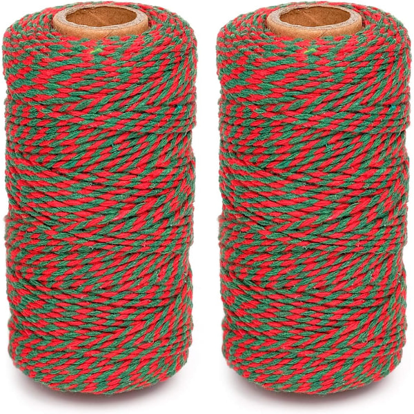 Holiday Twine Bakers Twine Bomullsbageri Snöre Röd och Grön Twine Rep Snöre
