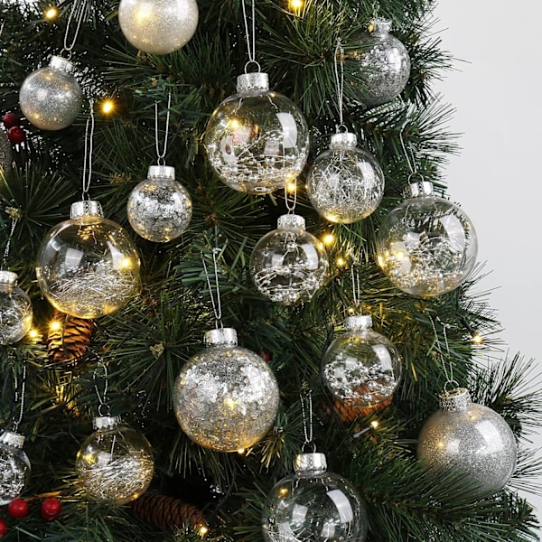 24 stk julekulepynt 2,4'' knusesikre julepyntsett