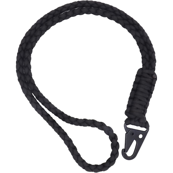 Kraftig Paracord Lanyard Nøkkelring (Svart)