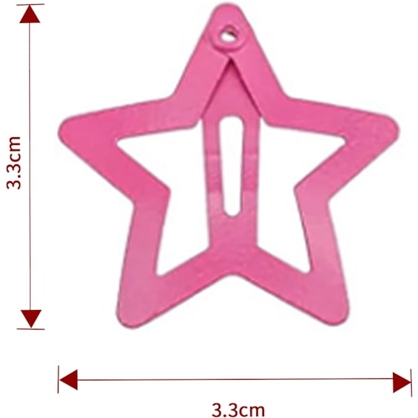 12 st Stjärnsnap Hårklämmor - Halkfria söta metallspännen för små flickor
