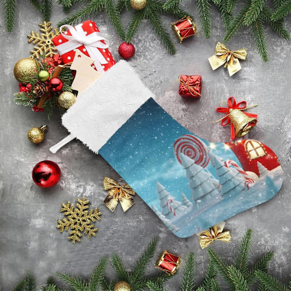 Julklapp, Personliga Julklappsstrumpor 2-pack Sagohus Jul Magisk Skog 45,7 cm Julstrumpor Hängande Ornament Kami