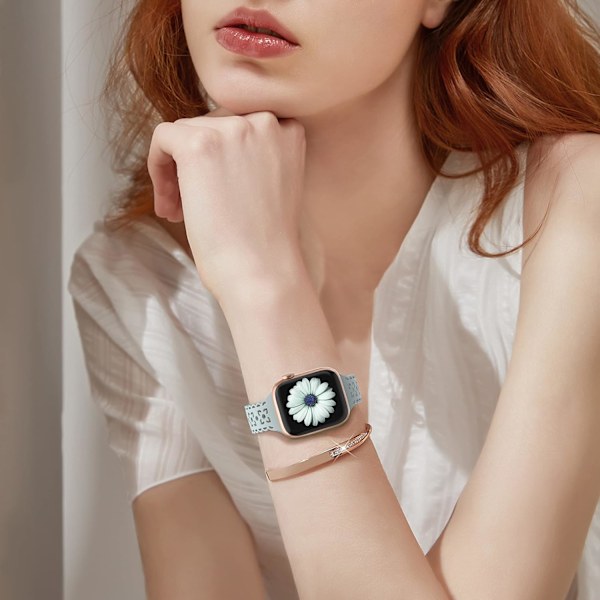 Silikonrem i spets som er kompatibel med Apple Watch -rem 44 mm