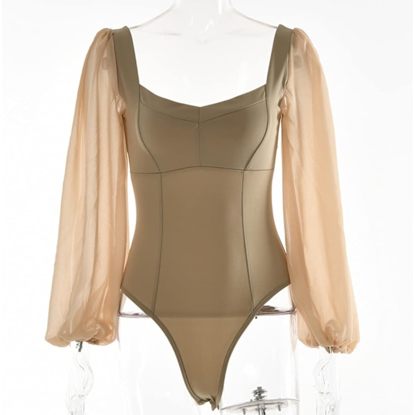 Kvinnors Jumpsuits Body för Kvinnor Blackless Square Neck Patchwork Lång Ballon