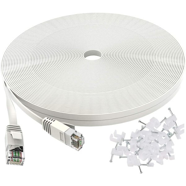 Cat 6 Ethernet-kabel 50 fot, utendørs og innendørs støtte 10 Gbps