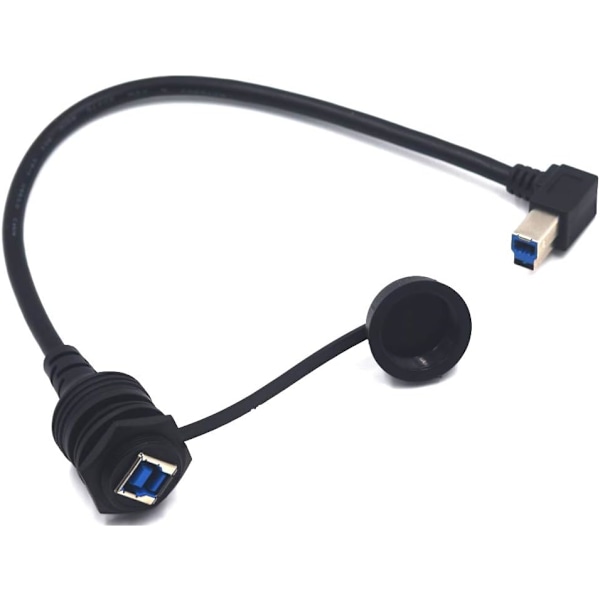 0,3 meter USB type B 3,0 monteringskabel. 90 graders rät vinkel