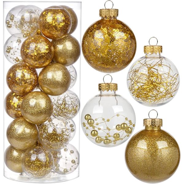 24 st julgranskulor 2,4'' krossäkra julgranskulor set