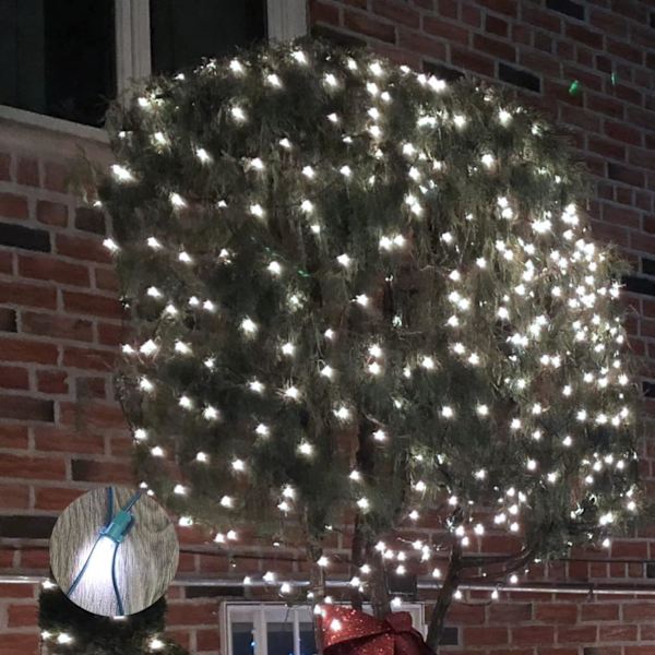 Led julnätljus utomhus juldekorationer ljus 150LED 6ftx4ft, anslutningsbara utomhus fe nätslingor för fest, semester,
