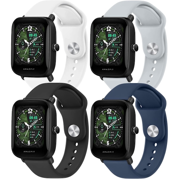4-pakning med rem for Amazfit GTS 4 / GTS 4 M/ GTS 3 / GTS / GTS2 / GTS 2e