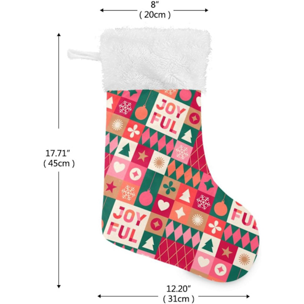 Julklapp, personliga julklappsstrumpor 2-pack Merry Christmas karaktärstryck 45,7 cm julstrumpor hängande prydnad spis för B