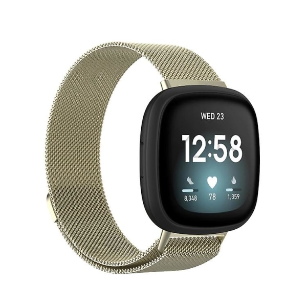 For Fitbit Versa 3 Milanese Watch Band HMV Champagne Gold