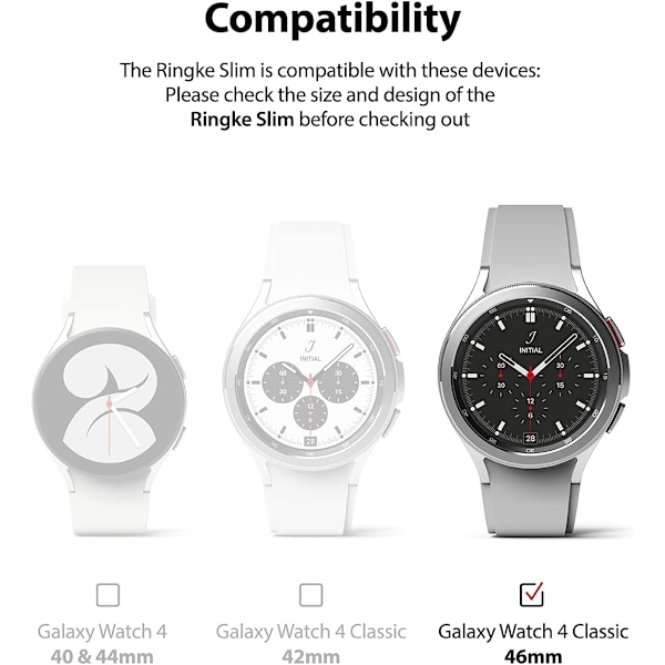 Ohut suojakuori [2 kpl] Yhteensopiva Galaxy Watch 4 Classic 46mm:n kanssa, Watch4 Classic -kehys [Vain kehys] Premium PC kova ohut suojus - Kirkas Kirkas (2 kpl)