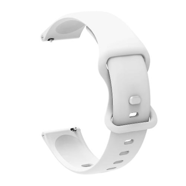 20 mm för Garmin Venu / Samsung Galaxy Watch Active 2 Universal Inner Back Spänne Perforering Silikon Watch Band GYL White