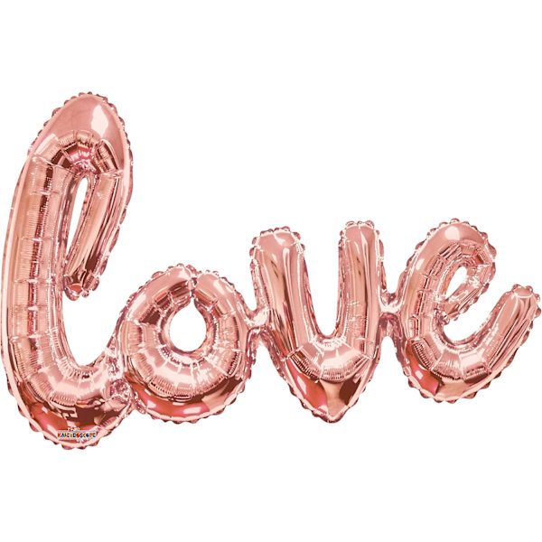 Jumbo Helium Rose Gold Love Script set 90\" lång