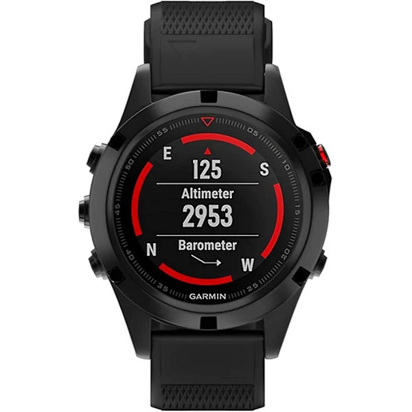 Silikonarmband för klocka Fenix 5x 26 mm bredd Kompatibel med Fenix 5x/fenix 5x Plus/fenix 6x Pro Black