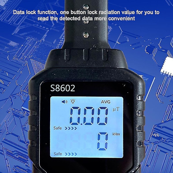 Håndholdt 3-i-1 digital strålingsdosimeter elektrisk felt magnetisk felt temperatur multifunktionel detektor hjemmekontor strålingstester lyd lys