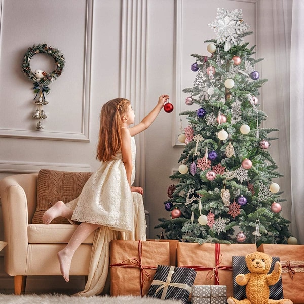 Juletrær Topper Lighted med Snowflake Projector Lights, Led Star Tree