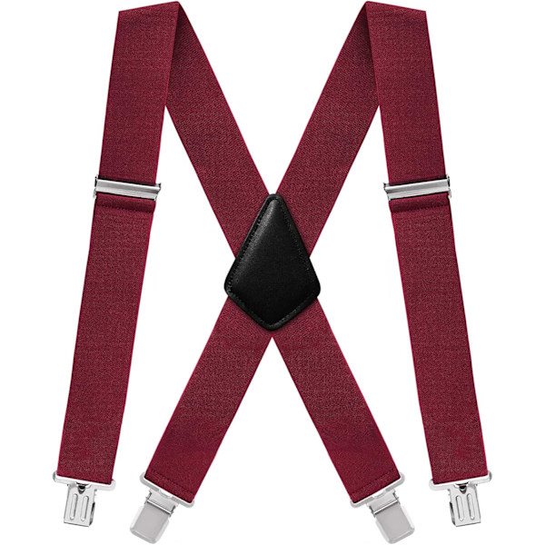 Herr Suspender X-Back 2\" Bred Justerbar Solid Rak Tung Klämma