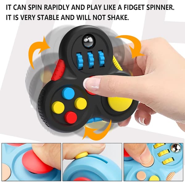 Fingertupp Kontroller Pad - Spinnerleke for ADHD/Autisme - Stresslindring (Svart)