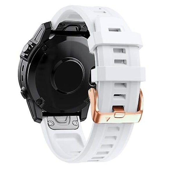 For Garmin Fenix 5s Plus 20mm Rosaguld Spænde Silikone Urrem ELS White