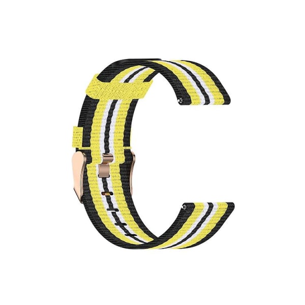 For Fitbit Versa Canvas Watch Band BYE Black Yellow