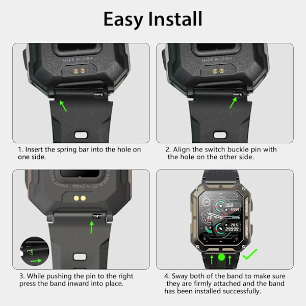 Smart Watch Band 22mm 2 Pack, för AMAZTIM Smart Watch Band