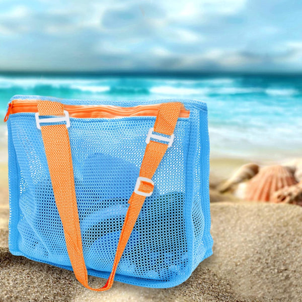 Mesh strandleksaksväskor, 3 st hopfällbara snäckskalspåsar