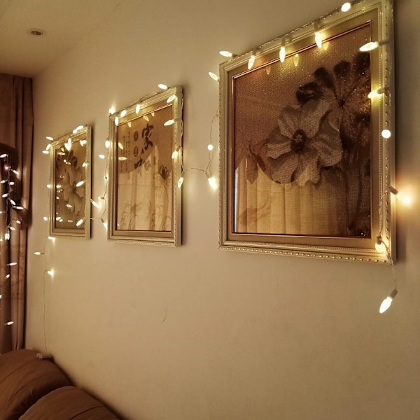 RGB C6 julelys, 16ft 50 LED fargeskiftende jordbærlyskjede USB-plugg med fjernkontrolltimer for utendørs innendørs bryllupsfest RGB
