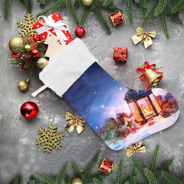 Julklapp, Personliga Julklappsstrumpor 2-pack Magisk Lykta Jul 45,7 cm Julstrumpor Hängande Ornament Eldstad för Träd