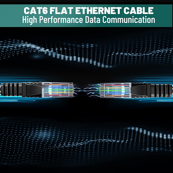 Cat 6 platt Ethernet-kabel 12 fot/2-pack, Ul-listad tunn