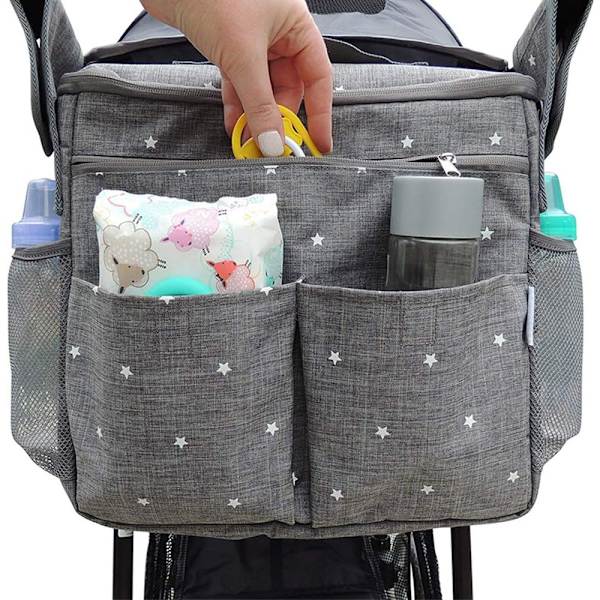 Baby klapvogn manager barnevognspose (med kopholder), universel