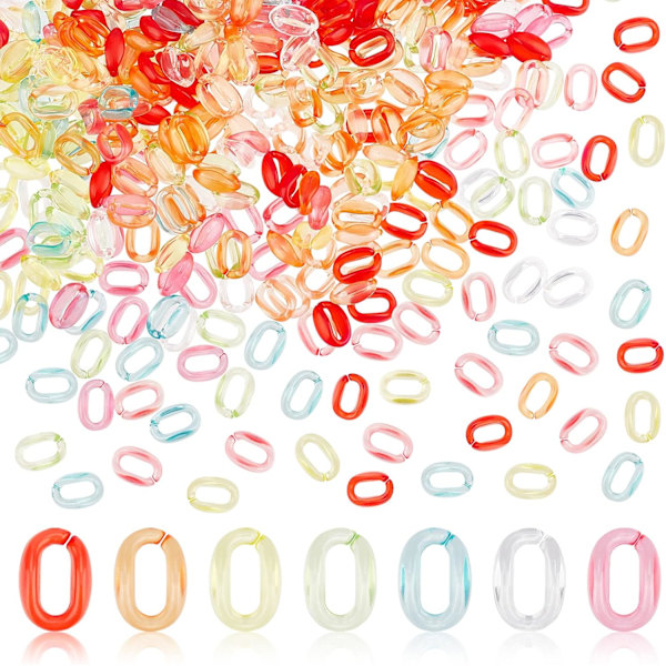 490 stk Akryl lenkeledd 7 farger Quick Link Connectors Små