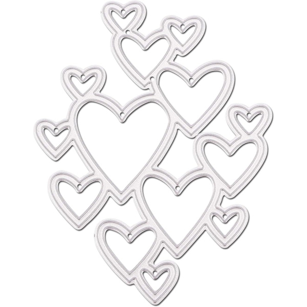 Metal skæredåse stencils - Hjerteform til DIY Scrapbooking Kortfremstilling