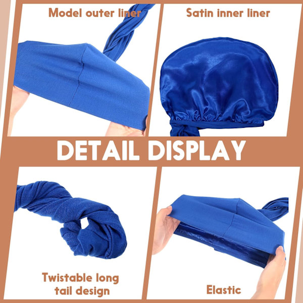 4 delar turban för män Twist Head Wraps för män Stretch